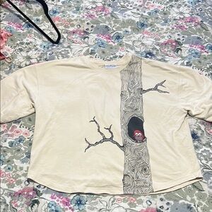 Owl Graphic bell style Sleeve Shirt